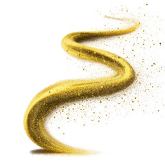 Obraz premium Golden Sand Swirl Abstract Art: A Sparkling Wave of Luxury and Elegance