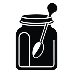 Homemade Jam in a Glass Jar with Spoon Rustic Countryside Charm