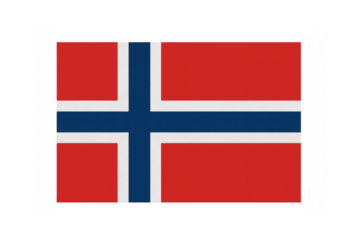 Norwegian flag waving on transparent background: symbol of scandinavian nation