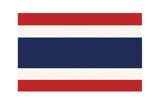 Realistic flag of thailand waving on transparent background
