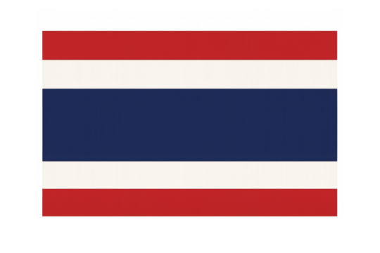 Realistic flag of thailand waving on transparent background
