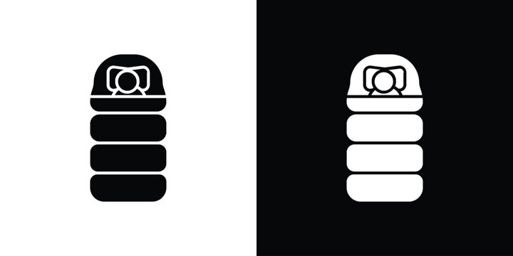 Sleeping bag icon of a flat style vector