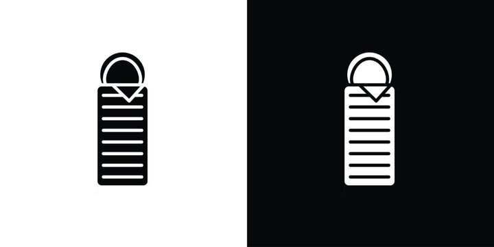 Sleeping bag icon of a flat style vector