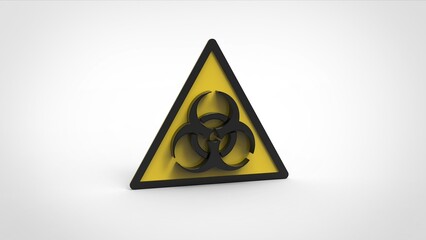 Biohazard Signs Warning Zoom - Biohazard Symbol Triangle, 3d Render.	