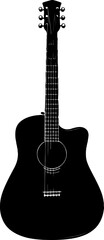 Obraz premium Black acoustic guitar isolated on black background