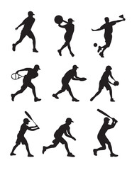 Ball Sports Silhouettes – Action Poses for Basketball, Soccer & Volleyball