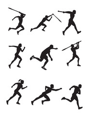 set of silhouettes of people