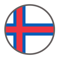 Obraz premium round flag of Faroe Islands country on white background vector Vector round flag