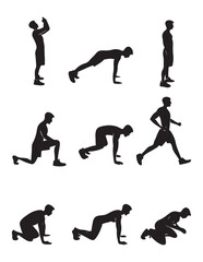 Bodyweight Exercise Silhouettes – Core and Floor Workout Poses