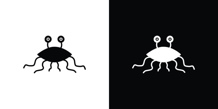 Spaghetti Monster Flying icon of a flat style vector