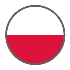 Obraz premium round flag of Poland country on white background vector Vector round flag