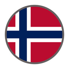 round flag of Norway country on white background vector
Vector round flag