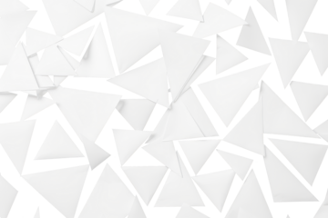 abstract white triangles pattern isolated on white or transparent png