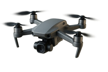 Modern gray drone isolated on transparent background, high-resolution, stylish design