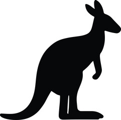 Silhouette kangaroo standing on its hind legs Vector Illustration