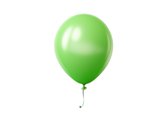 green balloon isolated on white or transparent png