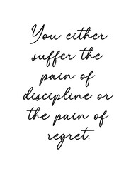 Discipline vs Regret Motivational Wall Art – Minimalist Quote Print for Office, Gym or Home Decor