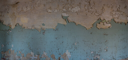 Peeling Paint Texture on Wall of Abandoned Chocolate Factory