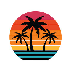 Retro sunset design