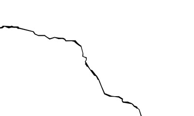 Crack in wall.Damaged surface, crack on the surface of the ground, concrete, asphalt, wall, cracks from natural disaster.Crack of earth crust after earthquake.Vector illustration.