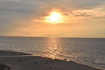 sunset on the beach Indiana Dunes