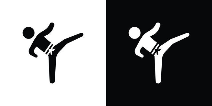 Taekwondo icon of a flat style vector