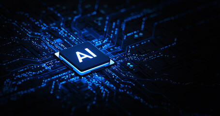 Artificial Intelligence AI Processor on Circuit Board