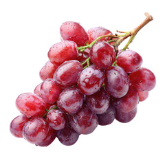 Fototapeta premium A Cluster of Juicy Red Grapes, Freshly Harvested, Glistening with Dew Drops, Ready to Eat