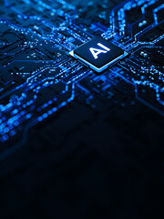 Artificial Intelligence AI Processor on Circuit Board