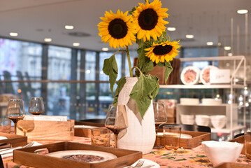Sunflowers in a vase