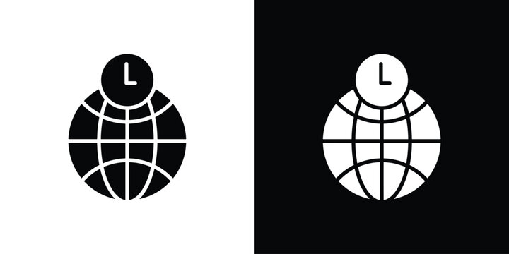 Time zones icon of a flat style vector