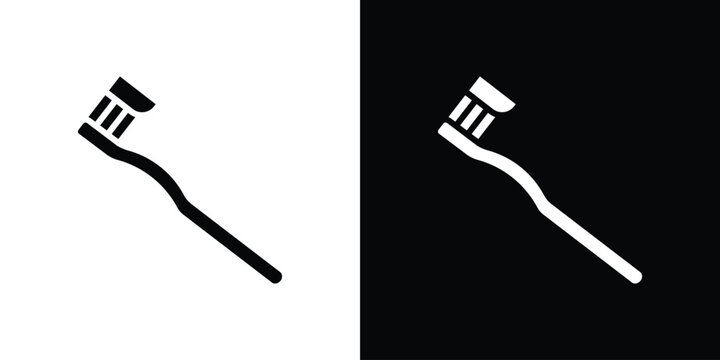 Toothbrush icon of a flat style vector