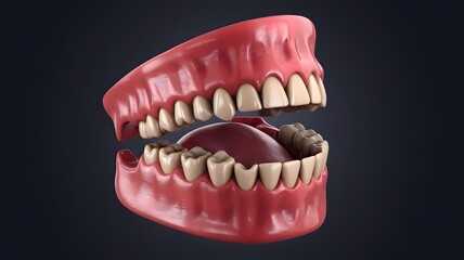 Fototapeta premium Understanding human anatomy through a detailed model of jaws and teeth showcasing their structure and alignment