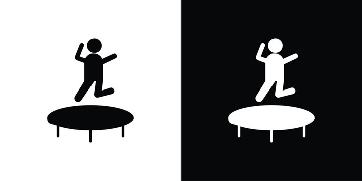 Trampolining icon of a flat style vector