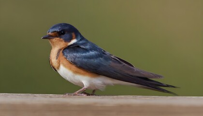 barn swallow on a fence