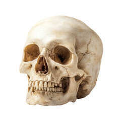 Detailed Anatomy of a Human Skull: A Close-Up View of the Cranial Structure and Teeth