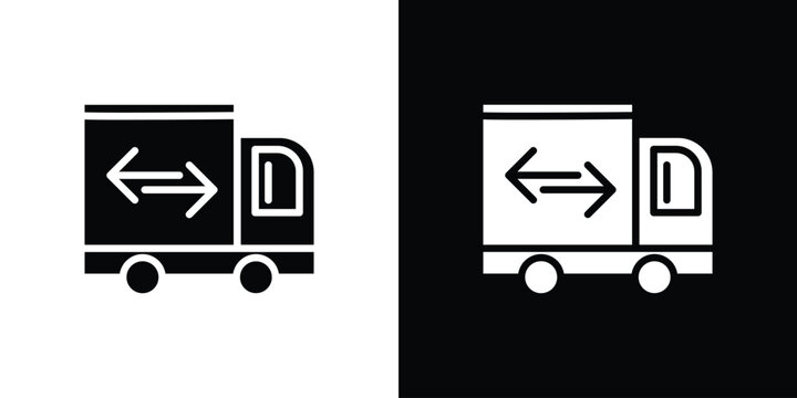 Truck arrow icon of a flat style vector