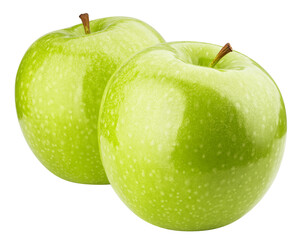 green Apple isolated on white background, full depth of field