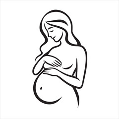 Pregnant Woman Silhouette Vector &ndash; Maternity Love and Motherhood Illustration