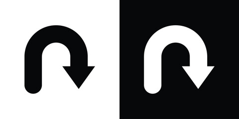U turn icon of a flat style vector © Vince