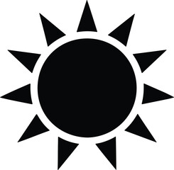 Silhouette of a radiant sun symbol simple and modern Vector Illustration