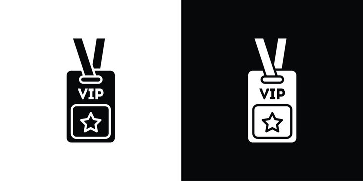 Vip pass icon of a flat style vector
