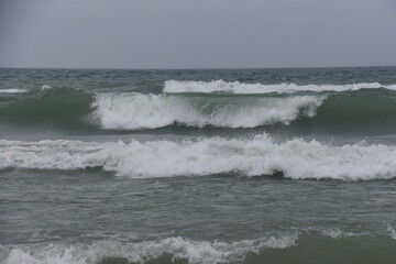 wave breaking on the beach
