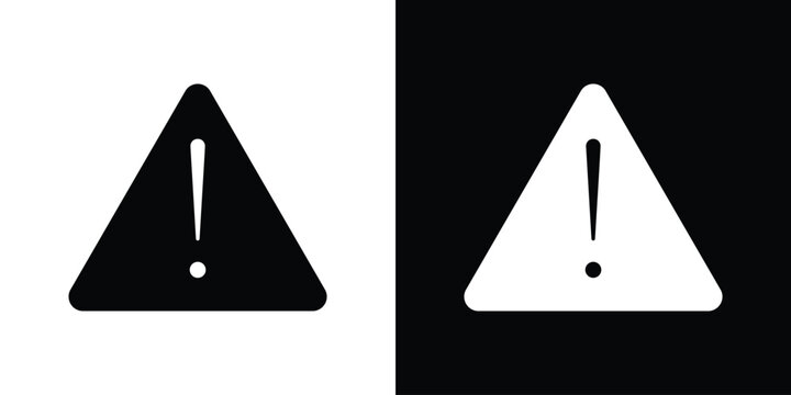 Warning triangle icon of a flat style vector