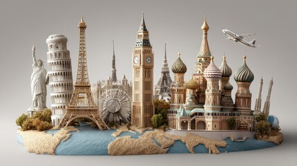 Travel the world monument concept