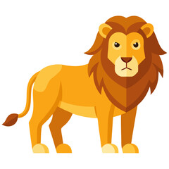 Fototapeta premium Regal Standing Lion Cartoon Vector Art 