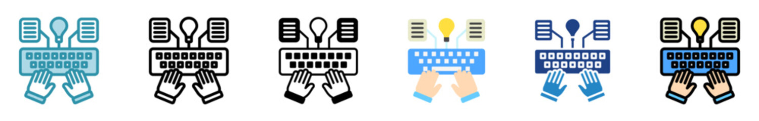 Generalization multi style, mini illustration icon set. outline, flat, glyph, line color. vector for UI, UX, app, web, digital or print, related to machine learning, technology, education, industry.