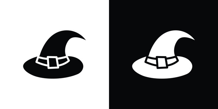 Witch hat icon of a flat style vector