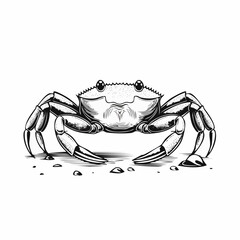 Beach Crab Sandy Shore Image vector isolated on white background.