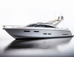 boat isolated on a white background showcasing its sleek design and smooth hull clean and practical composition with soft even lighting studio photography focusing on the shape and detail